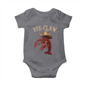 Funny Cowboy Crawfish Baby Onesie Yee Claw Funny Crawfish Cajun Seafood Festival TS10 Charcoal Print Your Wear