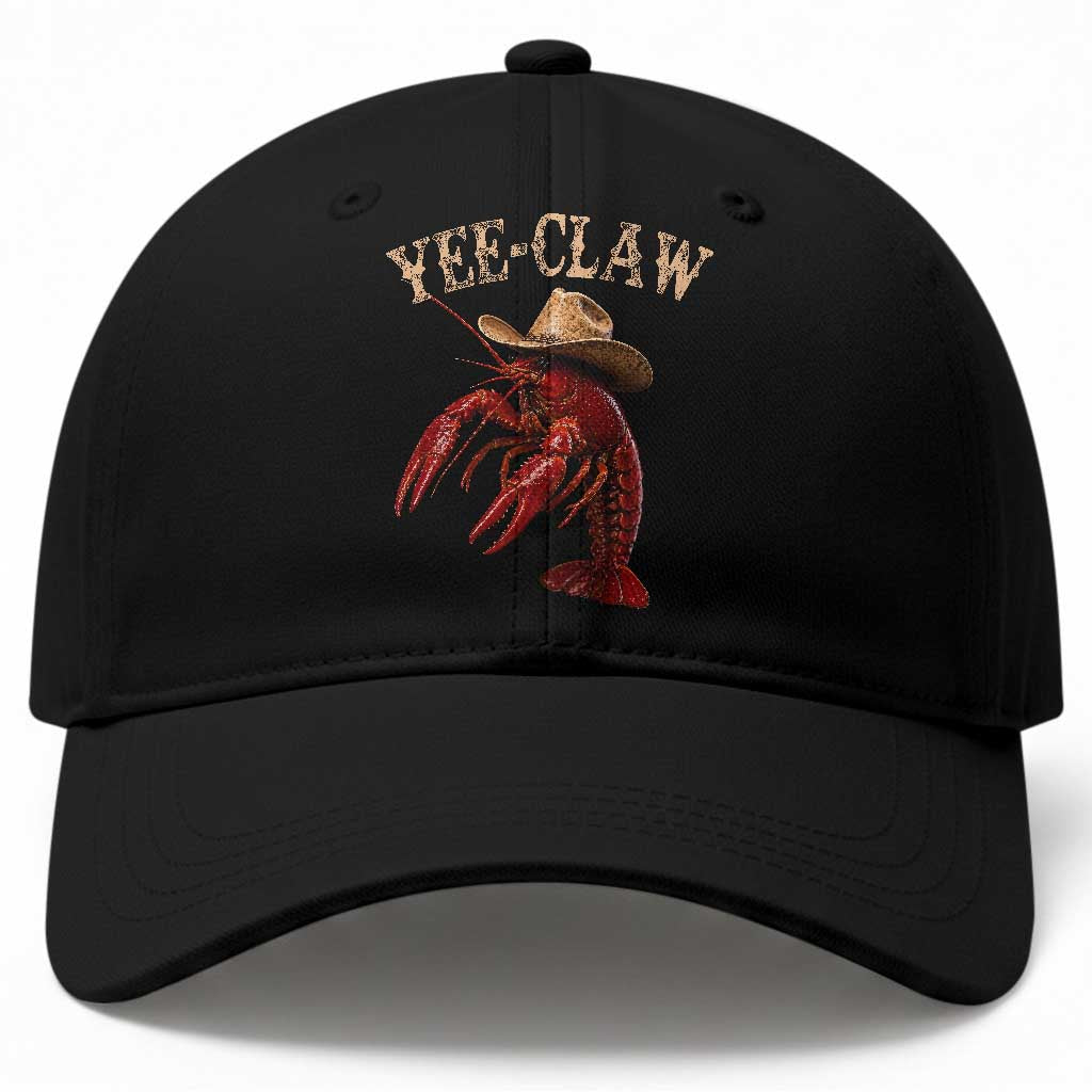 Funny Cowboy Crawfish Baseball Cap Yee Claw Funny Crawfish Cajun Seafood Festival TS10 Print Your Wear