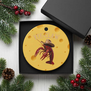 Funny Cowboy Crawfish Ceramic Ornament Yee Claw Funny Crawfish Cajun Seafood Festival TS10 1pc Yellow Cheese Print Your Wear