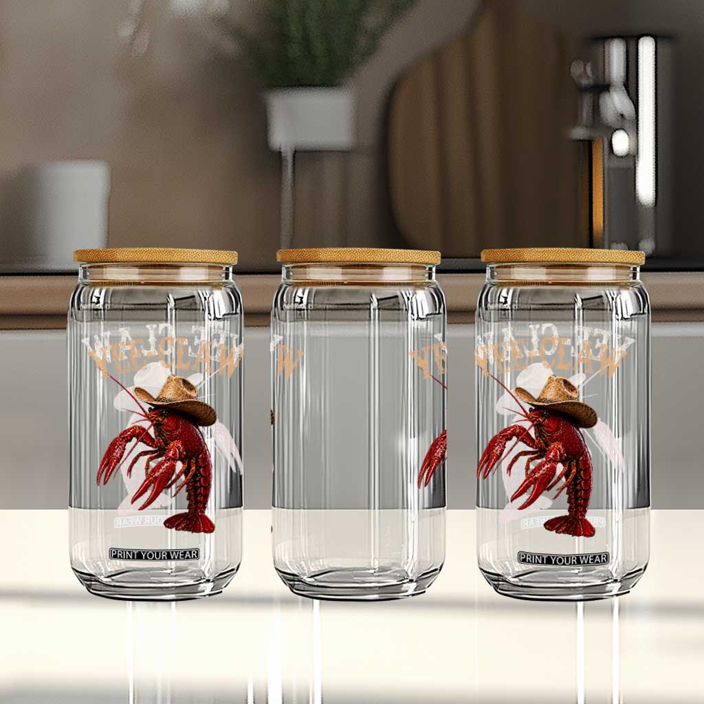 Funny Cowboy Crawfish Glass Can Yee Claw Funny Crawfish Cajun Seafood Festival TS10 Print Your Wear