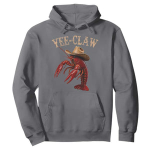 Funny Cowboy Crawfish Hoodie Yee Claw Funny Crawfish Cajun Seafood Festival TS10 Charcoal Print Your Wear