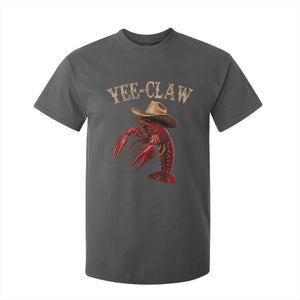 Funny Cowboy Crawfish T Shirt For Kid Yee Claw Funny Crawfish Cajun Seafood Festival TS10 Dark Heather Print Your Wear