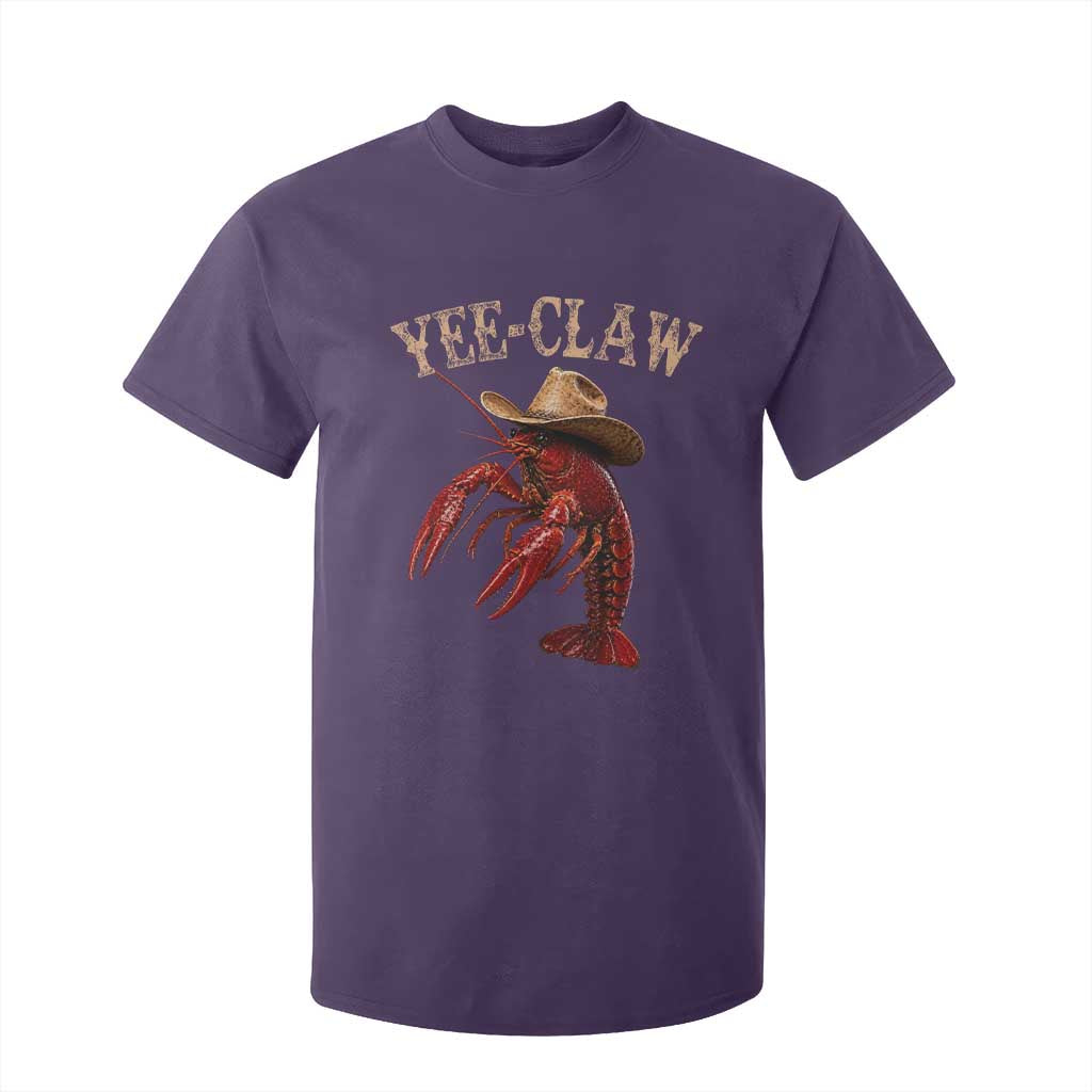 Funny Cowboy Crawfish T Shirt For Kid Yee Claw Funny Crawfish Cajun Seafood Festival TS10 Purple Print Your Wear