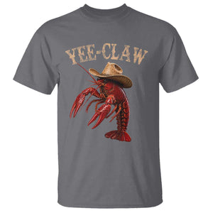 Funny Cowboy Crawfish T Shirt Yee Claw Funny Crawfish Cajun Seafood Festival TS10 Charcoal Print Your Wear