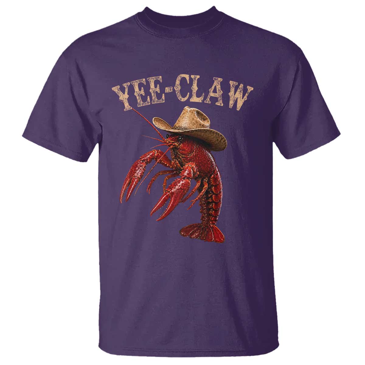 Funny Cowboy Crawfish T Shirt Yee Claw Funny Crawfish Cajun Seafood Festival TS10 Purple Print Your Wear