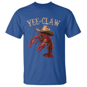 Funny Cowboy Crawfish T Shirt Yee Claw Funny Crawfish Cajun Seafood Festival TS10 Royal Blue Print Your Wear