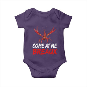 Funny Crawfish Baby Onesie Come At Me Breaux Cajun Seafood Festival TS10 Purple Print Your Wear