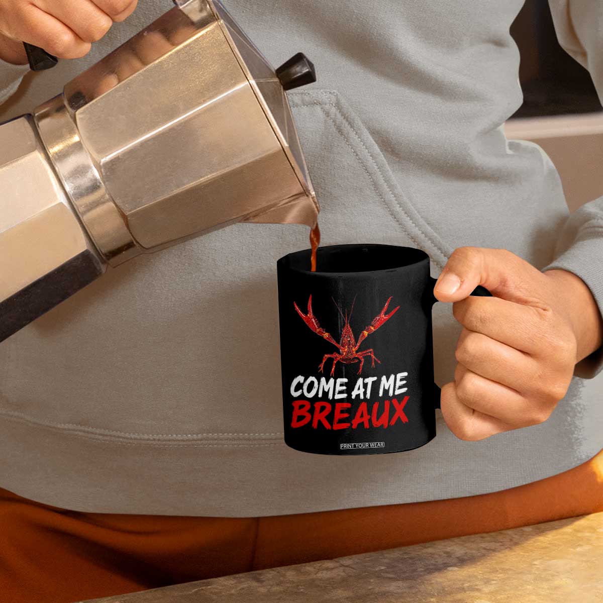 Funny Crawfish Coffee Mug Come At Me Breaux Cajun Seafood Festival TS10 Print Your Wear