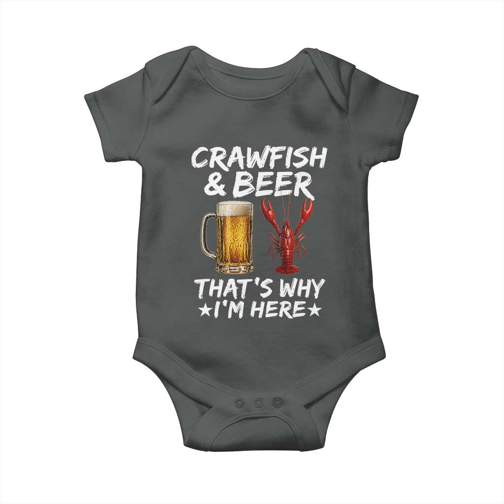 Crawfish Beer Lovers Baby Onesie Funny Crawfish Cajun Seafood Festival Daddy Crawfish TS10 Dark Heather Print Your Wear