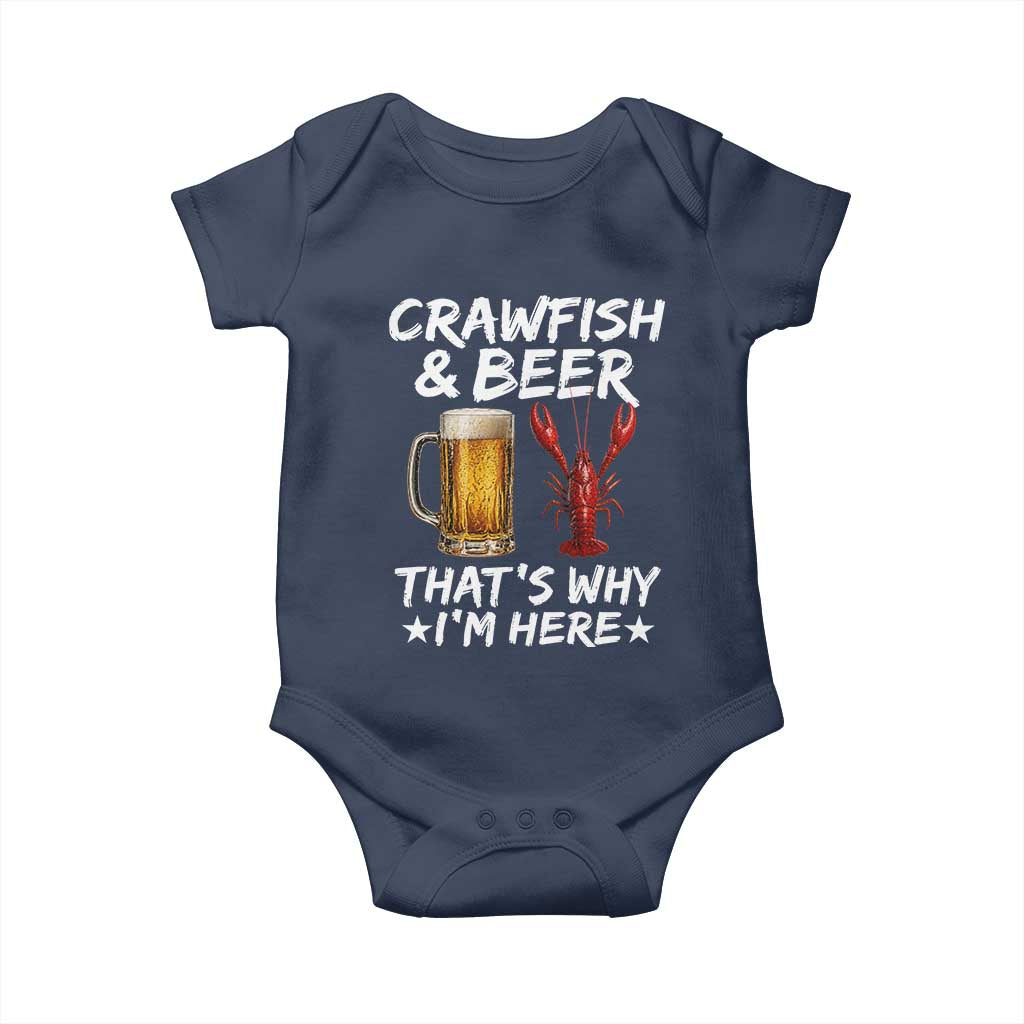 Crawfish Beer Lovers Baby Onesie Funny Crawfish Cajun Seafood Festival Daddy Crawfish TS10 Navy Print Your Wear