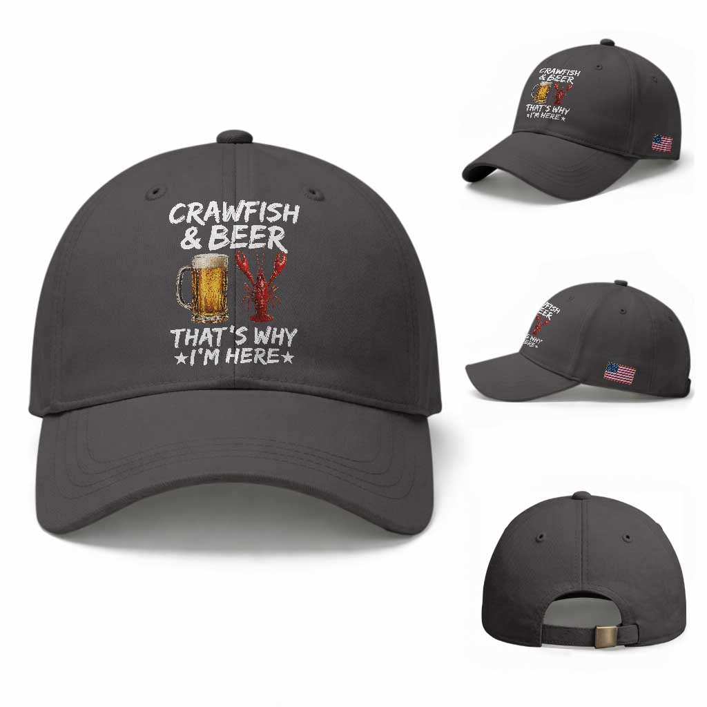 Crawfish Beer Lovers Baseball Cap Funny Crawfish Cajun Seafood Festival Daddy Crawfish TS10 Baseball Cap Universal Fit Dark Gray Print Your Wear