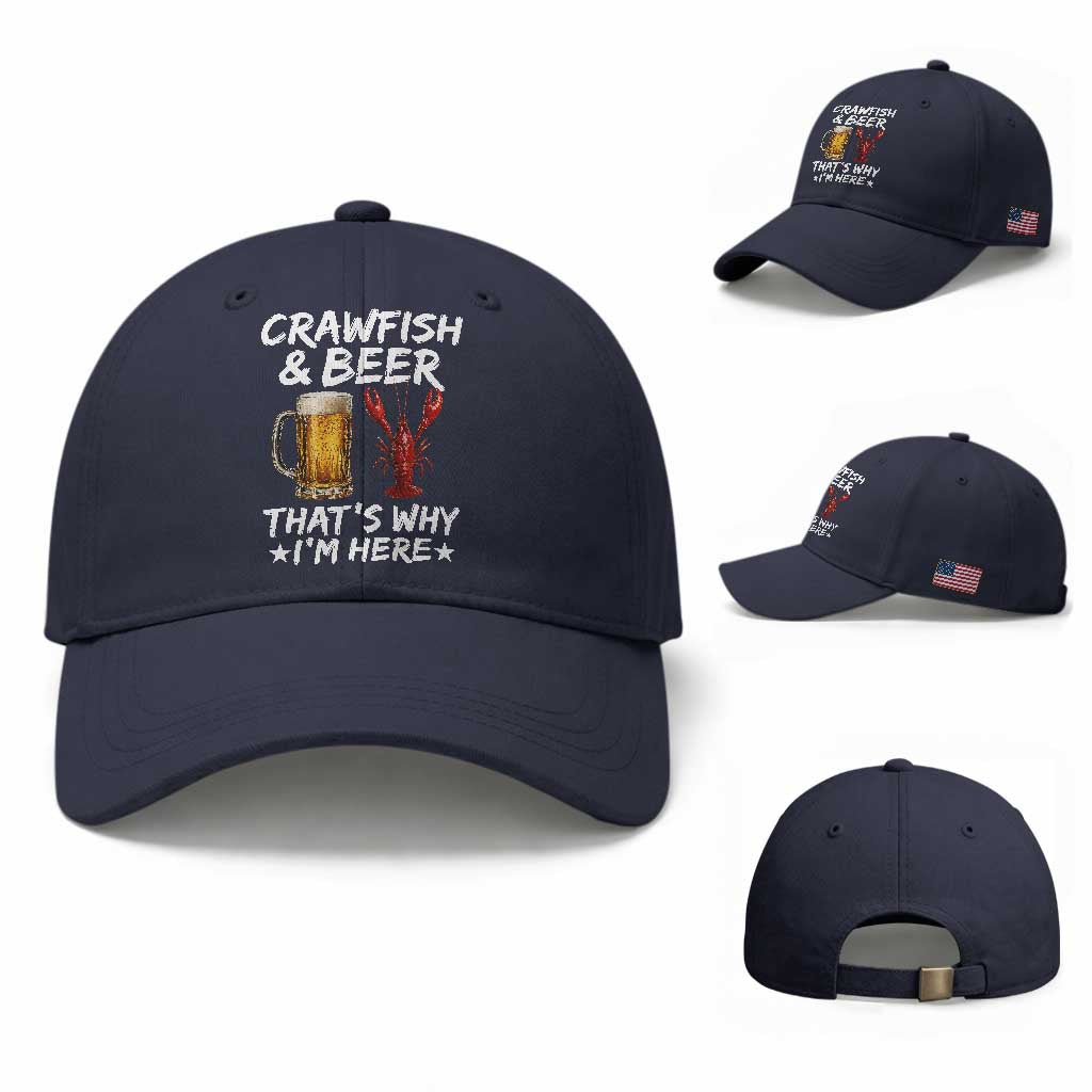 Crawfish Beer Lovers Baseball Cap Funny Crawfish Cajun Seafood Festival Daddy Crawfish TS10 Baseball Cap Universal Fit Navy Print Your Wear