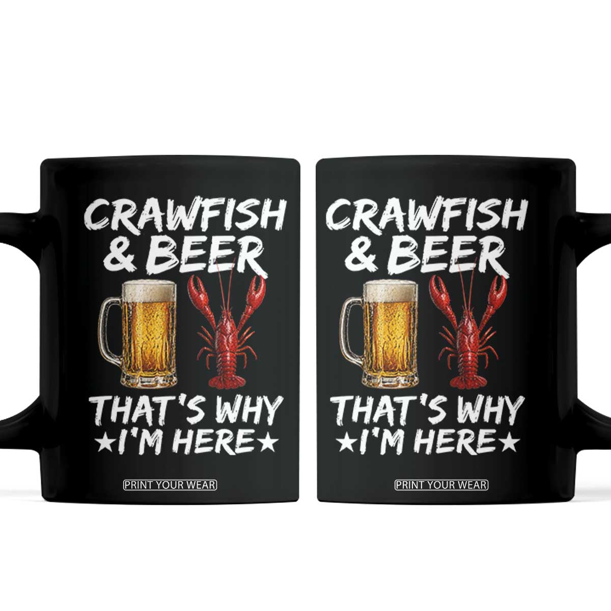 Crawfish Beer Lovers Coffee Mug Funny Crawfish Cajun Seafood Festival Daddy Crawfish TS10 Black Print Your Wear