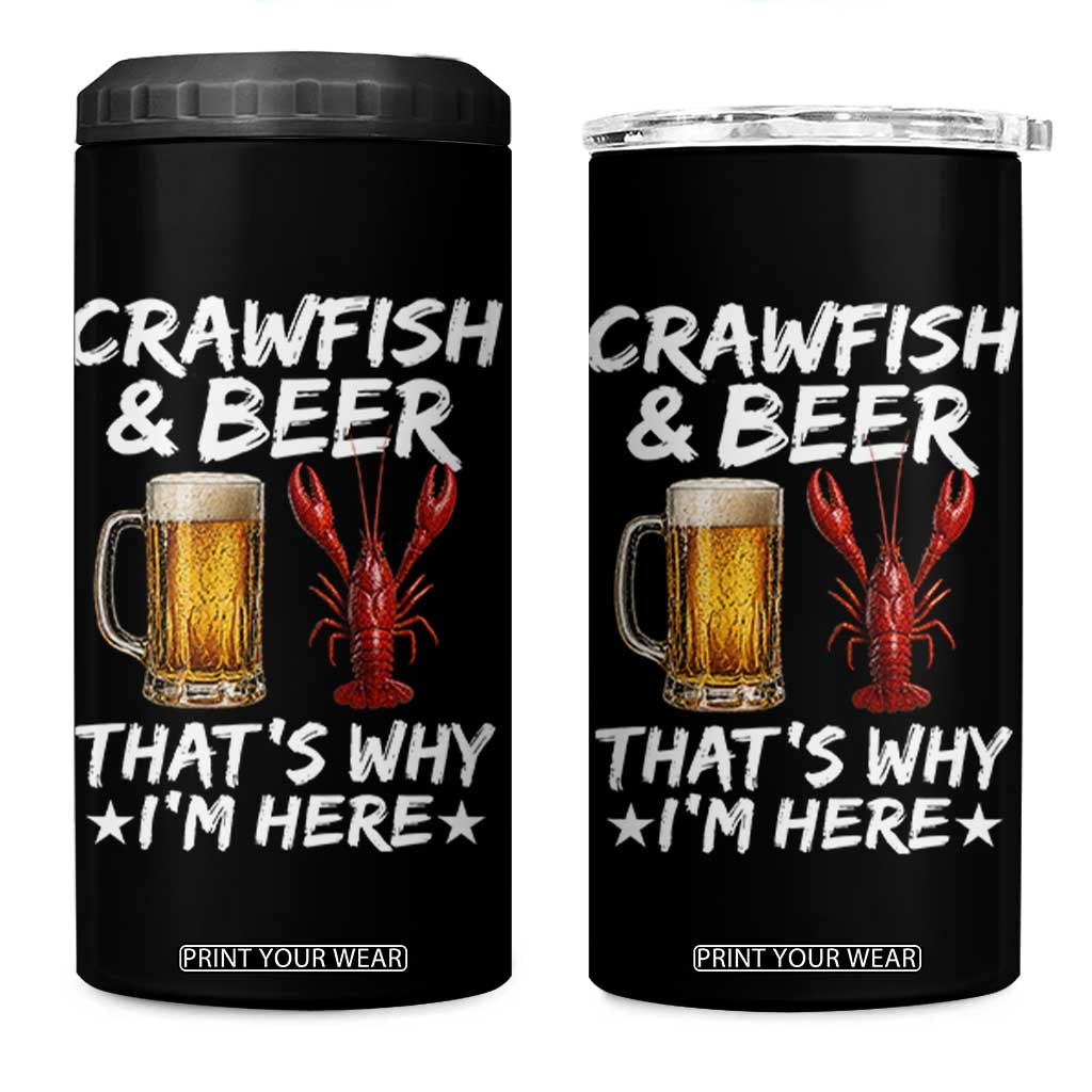 Crawfish Beer Lovers 4 in 1 Can Cooler Tumbler Funny Crawfish Cajun Seafood Festival Daddy Crawfish TS10 One Size: 16 oz Black Print Your Wear