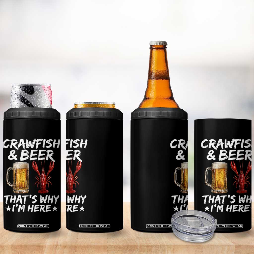 Crawfish Beer Lovers 4 in 1 Can Cooler Tumbler Funny Crawfish Cajun Seafood Festival Daddy Crawfish TS10 Print Your Wear