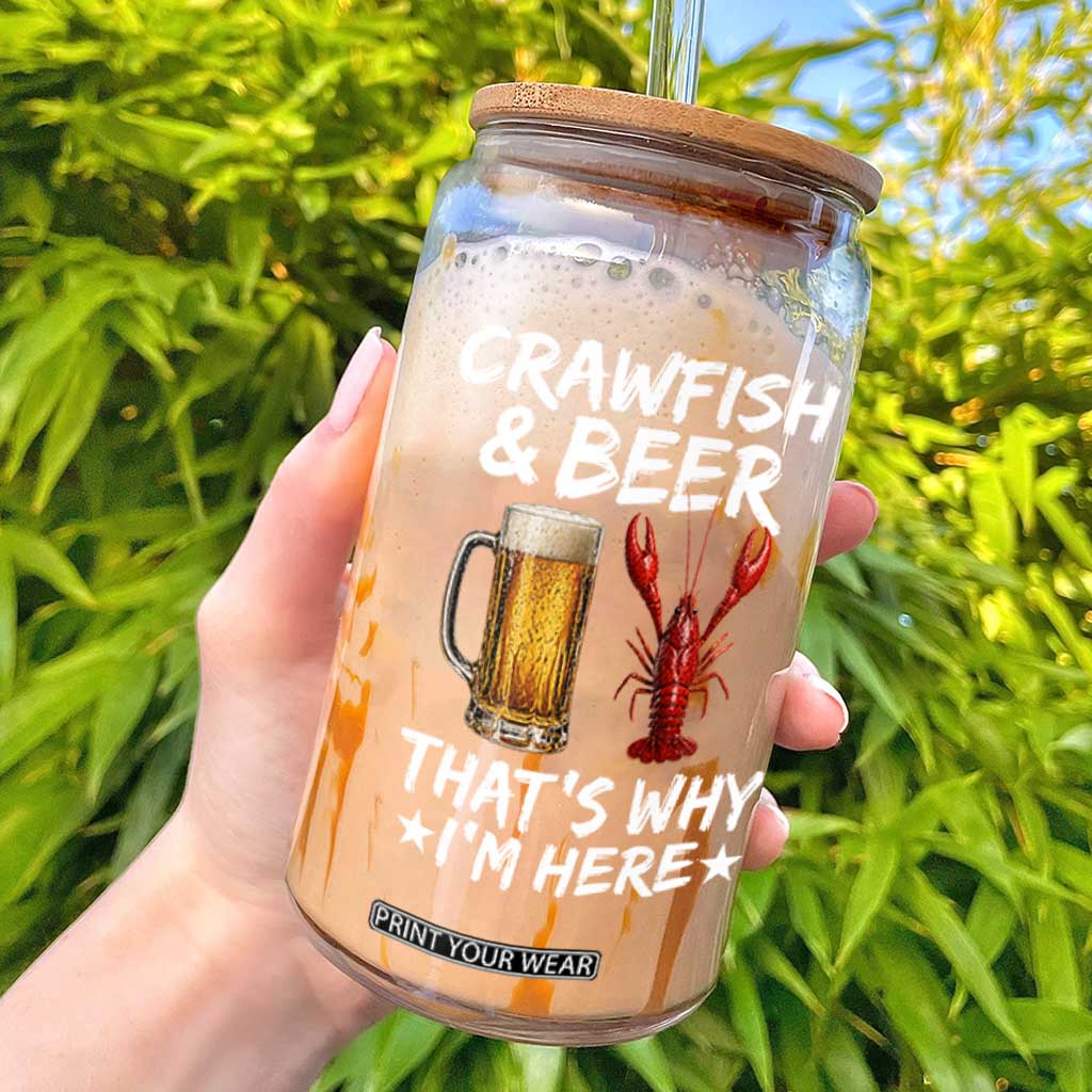 Crawfish Beer Lovers Glass Can Funny Crawfish Cajun Seafood Festival Daddy Crawfish TS10 Black Print Your Wear