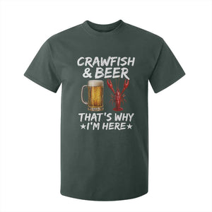 Crawfish Beer Lovers T Shirt For Kid Funny Crawfish Cajun Seafood Festival Daddy Crawfish TS10 Dark Forest Green Print Your Wear