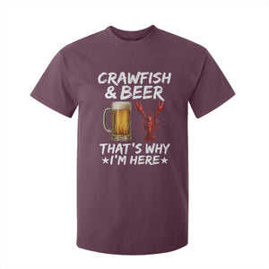 Crawfish Beer Lovers T Shirt For Kid Funny Crawfish Cajun Seafood Festival Daddy Crawfish TS10 Maroon Print Your Wear