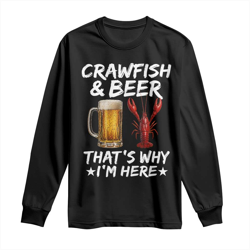 Crawfish Beer Lovers Long Sleeve Shirt Funny Crawfish Cajun Seafood Festival Daddy Crawfish TS10 Black Print Your Wear