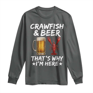 Crawfish Beer Lovers Long Sleeve Shirt Funny Crawfish Cajun Seafood Festival Daddy Crawfish TS10 Dark Heather Print Your Wear