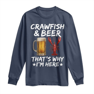 Crawfish Beer Lovers Long Sleeve Shirt Funny Crawfish Cajun Seafood Festival Daddy Crawfish TS10 Navy Print Your Wear