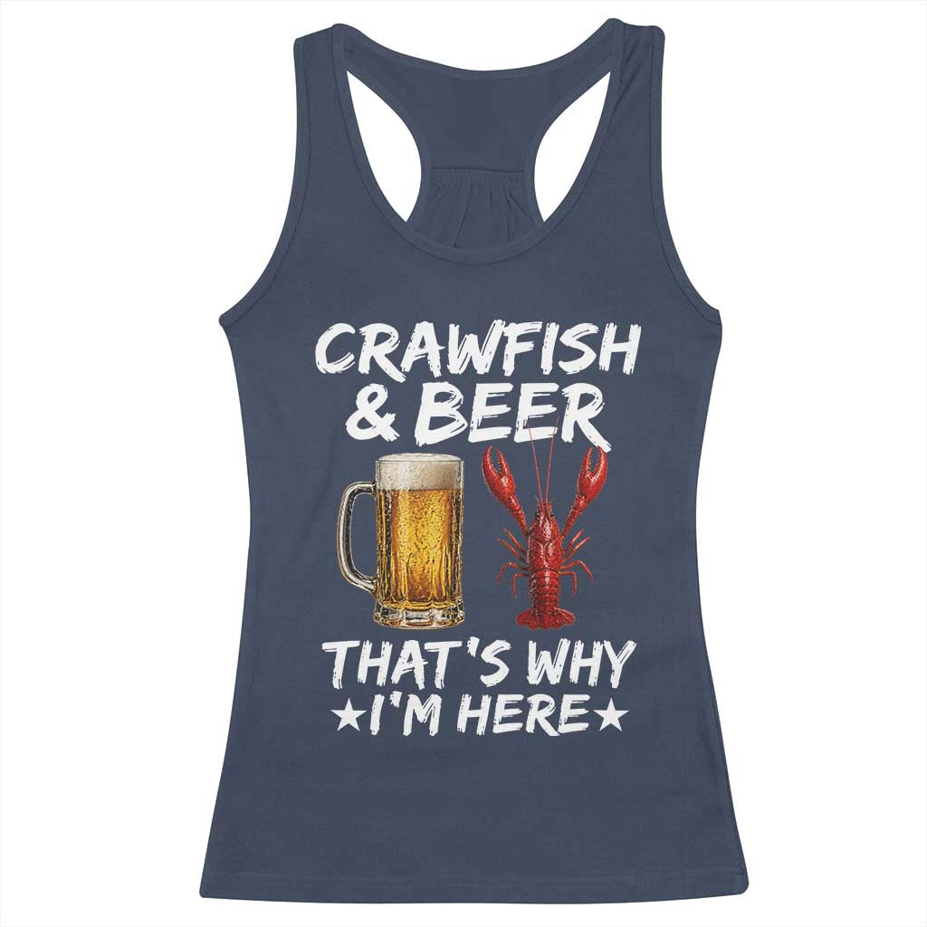 Crawfish Beer Lovers Racerback Tank Top Funny Crawfish Cajun Seafood Festival Daddy Crawfish TS10 Navy Print Your Wear