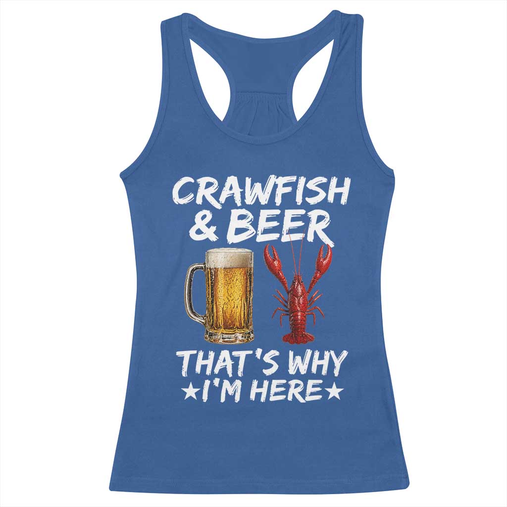 Crawfish Beer Lovers Racerback Tank Top Funny Crawfish Cajun Seafood Festival Daddy Crawfish TS10 Royal Blue Print Your Wear