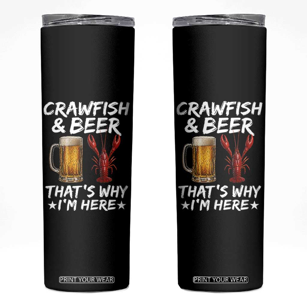 Crawfish Beer Lovers Skinny Tumbler Funny Crawfish Cajun Seafood Festival Daddy Crawfish TS10 Black Print Your Wear