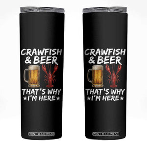 Crawfish Beer Lovers Skinny Tumbler Funny Crawfish Cajun Seafood Festival Daddy Crawfish TS10 Black Print Your Wear
