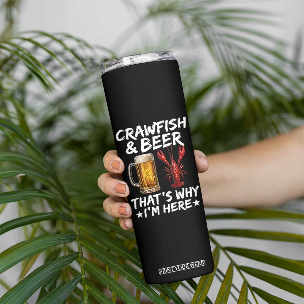 Crawfish Beer Lovers Skinny Tumbler Funny Crawfish Cajun Seafood Festival Daddy Crawfish TS10 Print Your Wear