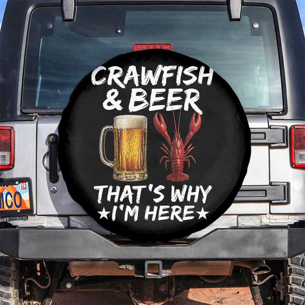Crawfish Beer Lovers Spare Tire Cover Funny Crawfish Cajun Seafood Festival Daddy Crawfish TS10 No hole Black Print Your Wear