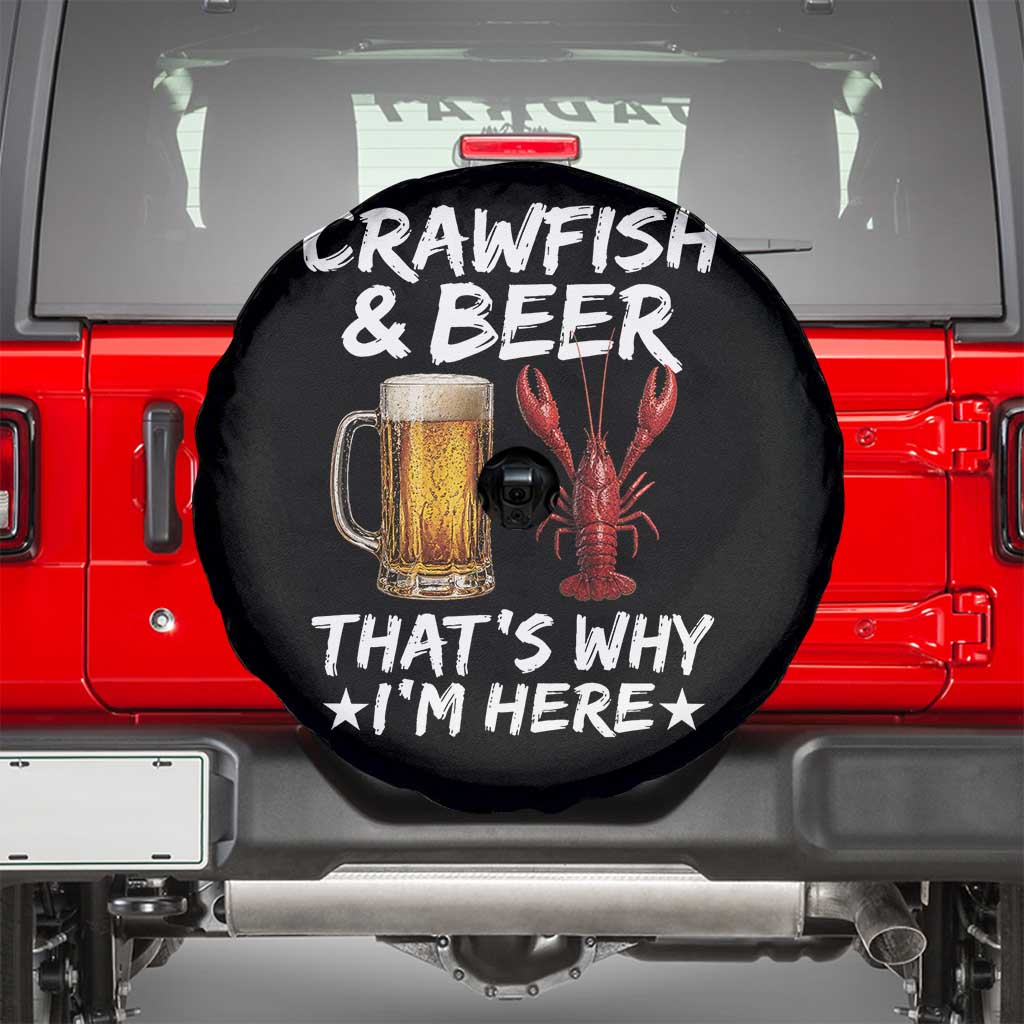 Crawfish Beer Lovers Spare Tire Cover Funny Crawfish Cajun Seafood Festival Daddy Crawfish TS10 Black Print Your Wear