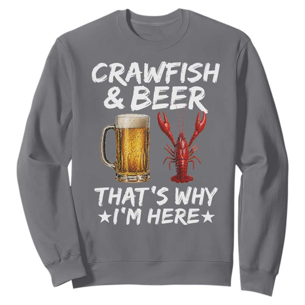 Crawfish Beer Lovers Sweatshirt Funny Crawfish Cajun Seafood Festival Daddy Crawfish TS10 Charcoal Print Your Wear