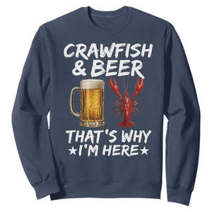 Crawfish Beer Lovers Sweatshirt Funny Crawfish Cajun Seafood Festival Daddy Crawfish TS10 Navy Print Your Wear