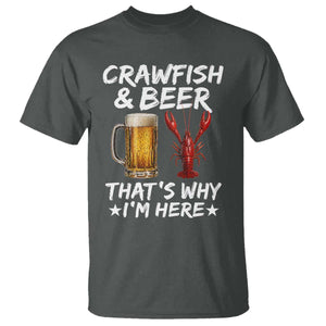 Crawfish Beer Lovers T Shirt Funny Crawfish Cajun Seafood Festival Daddy Crawfish TS10 Dark Heather Print Your Wear