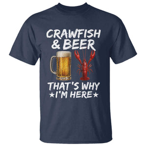 Crawfish Beer Lovers T Shirt Funny Crawfish Cajun Seafood Festival Daddy Crawfish TS10 Navy Print Your Wear