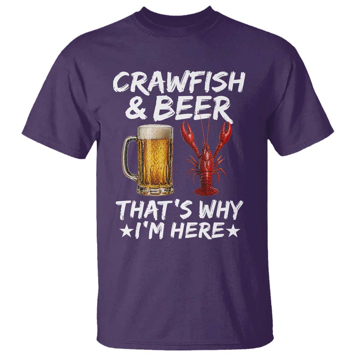 Crawfish Beer Lovers T Shirt Funny Crawfish Cajun Seafood Festival Daddy Crawfish TS10 Purple Print Your Wear