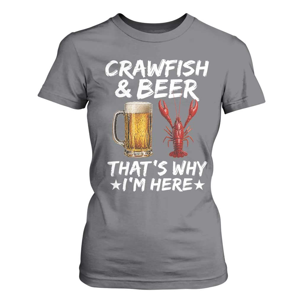 Crawfish Beer Lovers T Shirt For Women Funny Crawfish Cajun Seafood Festival Daddy Crawfish TS10 Charcoal Print Your Wear