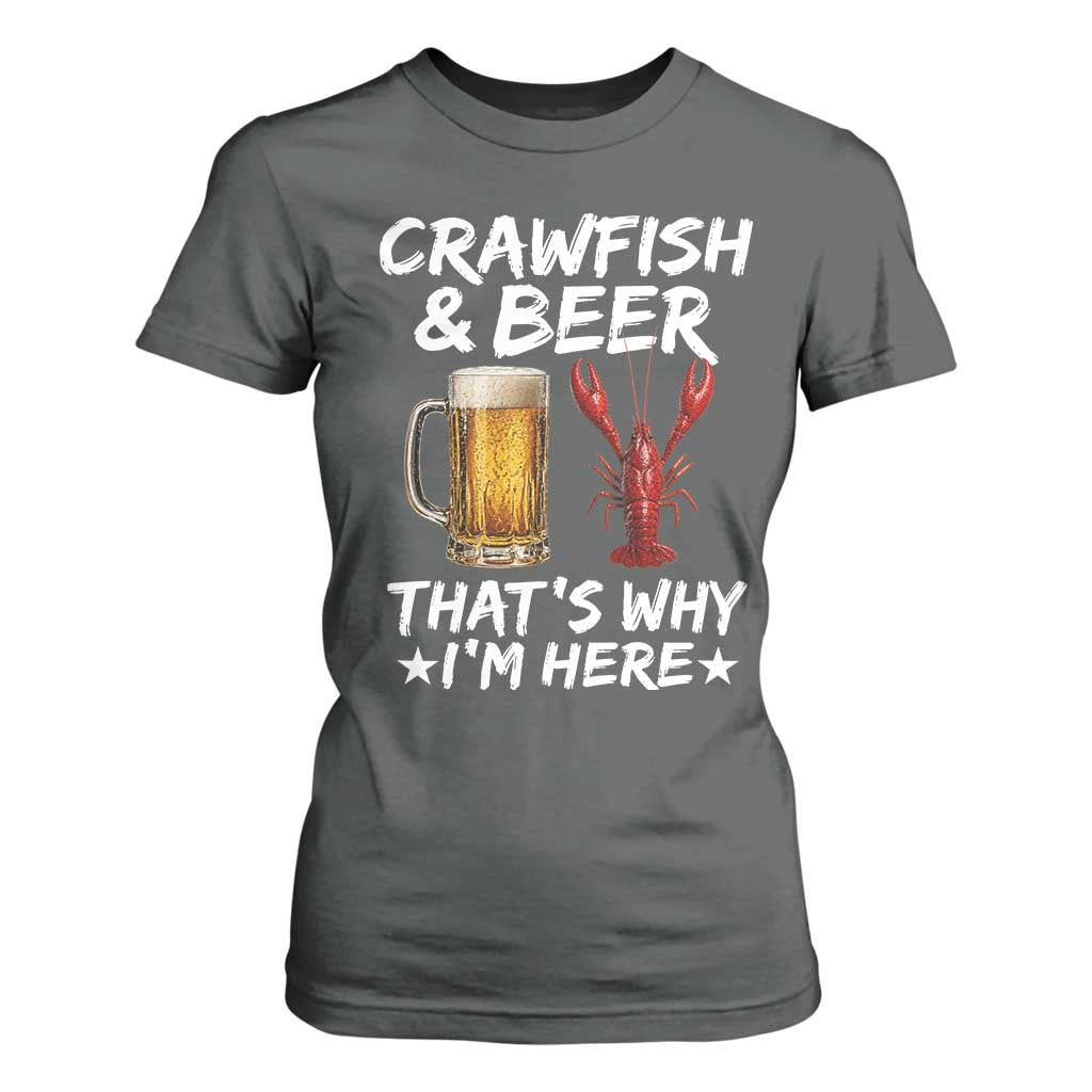 Crawfish Beer Lovers T Shirt For Women Funny Crawfish Cajun Seafood Festival Daddy Crawfish TS10 Dark Heather Print Your Wear