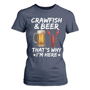 Crawfish Beer Lovers T Shirt For Women Funny Crawfish Cajun Seafood Festival Daddy Crawfish TS10 Navy Print Your Wear