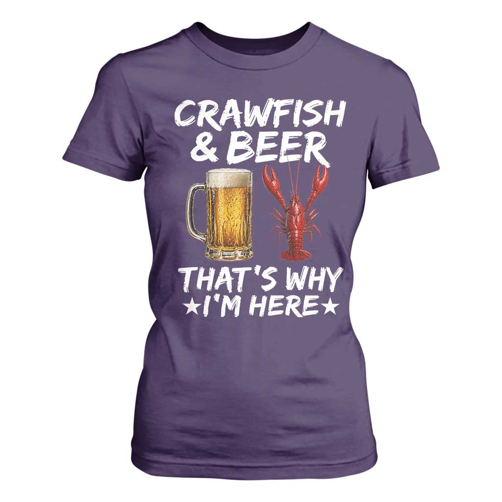 Crawfish Beer Lovers T Shirt For Women Funny Crawfish Cajun Seafood Festival Daddy Crawfish TS10 Purple Print Your Wear