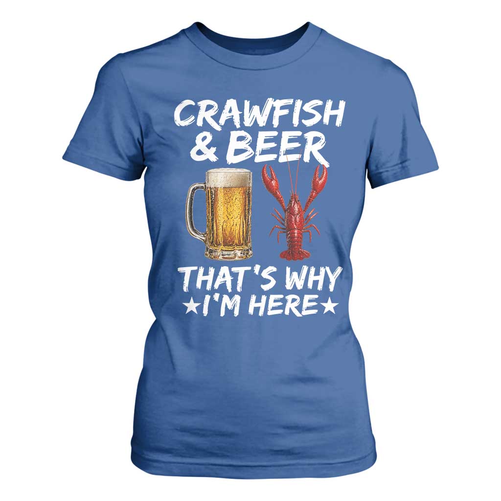 Crawfish Beer Lovers T Shirt For Women Funny Crawfish Cajun Seafood Festival Daddy Crawfish TS10 Royal Blue Print Your Wear