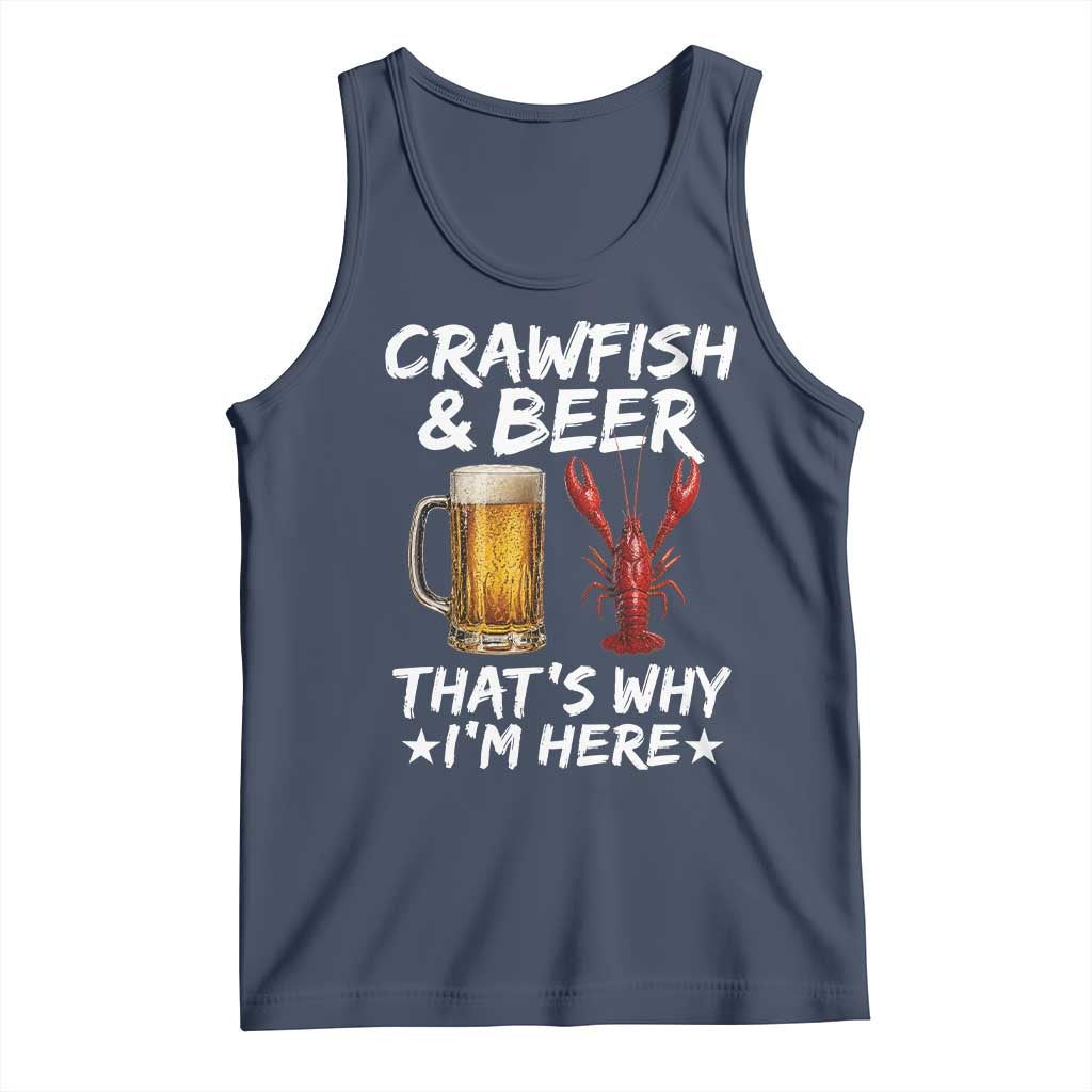 Crawfish Beer Lovers Tank Top Funny Crawfish Cajun Seafood Festival Daddy Crawfish TS10 Navy Print Your Wear