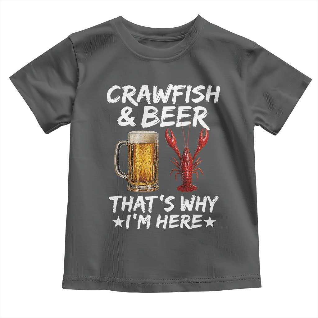 Crawfish Beer Lovers Toddler T Shirt Funny Crawfish Cajun Seafood Festival Daddy Crawfish TS10 Dark Heather Print Your Wear