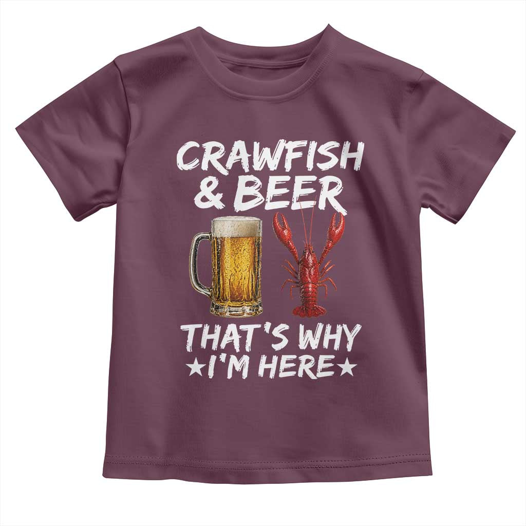 Crawfish Beer Lovers Toddler T Shirt Funny Crawfish Cajun Seafood Festival Daddy Crawfish TS10 Maroon Print Your Wear