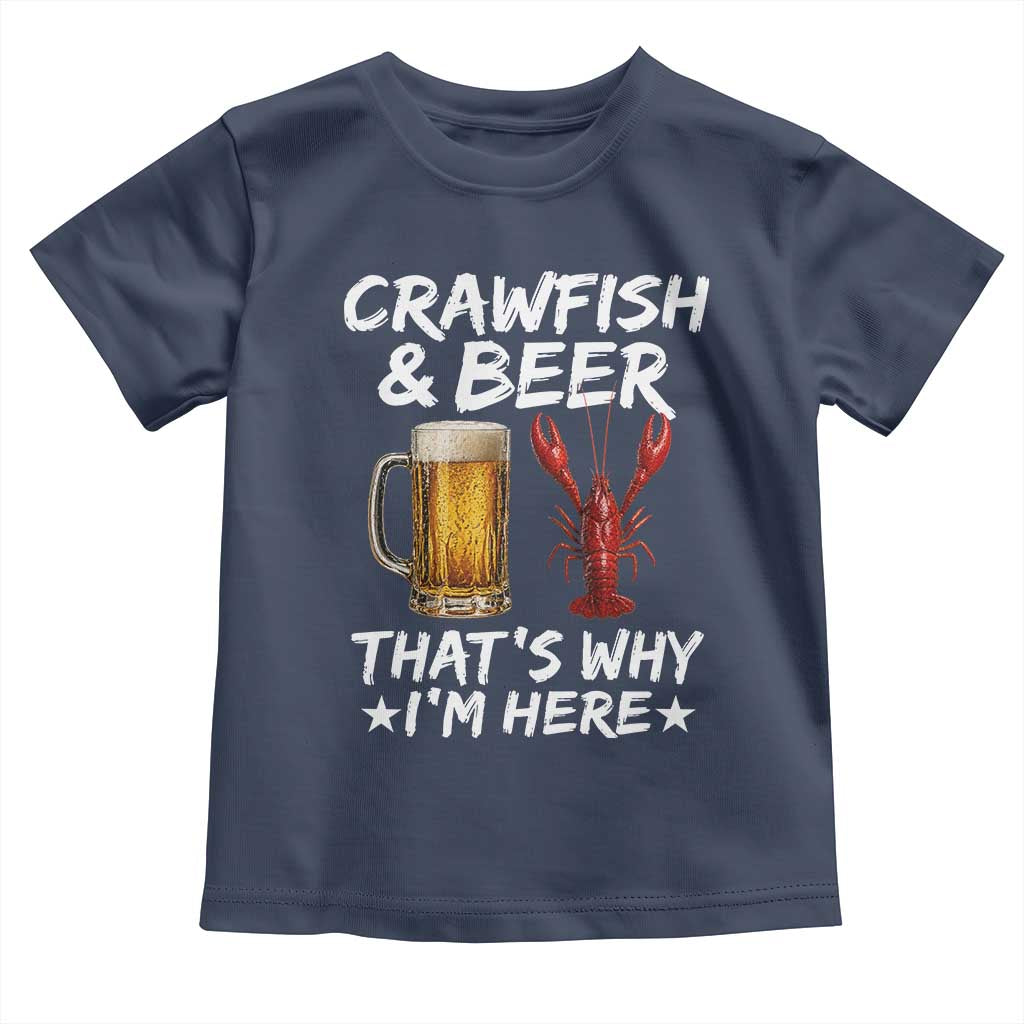 Crawfish Beer Lovers Toddler T Shirt Funny Crawfish Cajun Seafood Festival Daddy Crawfish TS10 Navy Print Your Wear