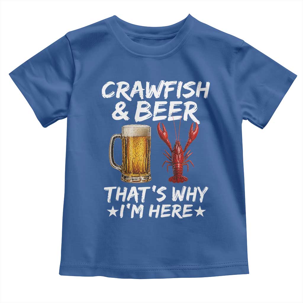 Crawfish Beer Lovers Toddler T Shirt Funny Crawfish Cajun Seafood Festival Daddy Crawfish TS10 Royal Blue Print Your Wear