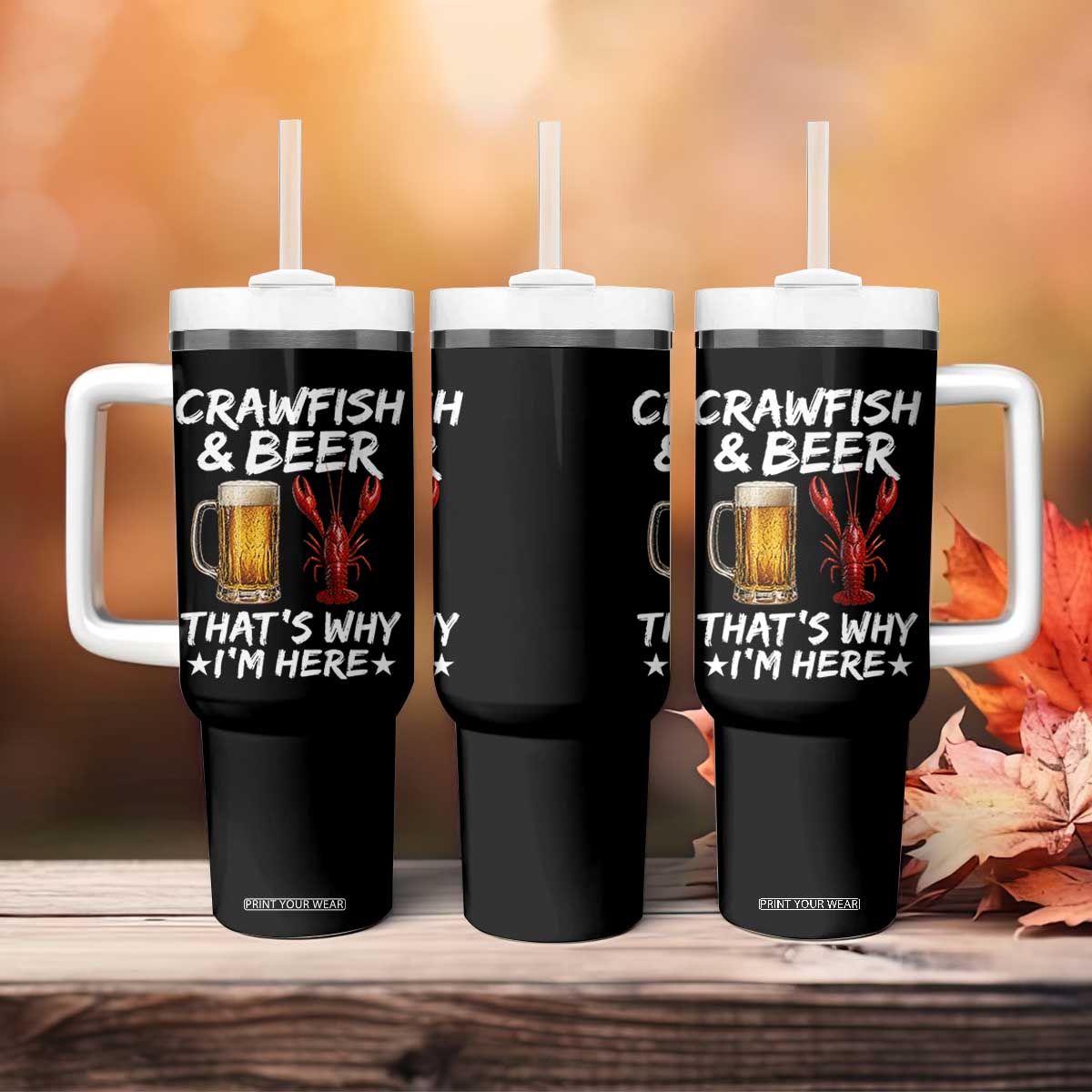 Crawfish Beer Lovers Tumbler With Handle Funny Crawfish Cajun Seafood Festival Daddy Crawfish TS10 Print Your Wear