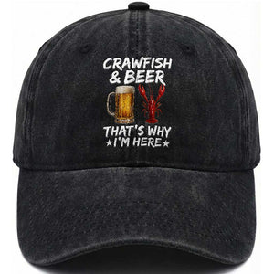 Crawfish Beer Lovers Washed Cotton Baseball Cap Funny Crawfish Cajun Seafood Festival Daddy Crawfish TS10 Print Your Wear