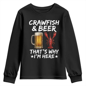 Crawfish Beer Lovers Youth Sweatshirt Funny Crawfish Cajun Seafood Festival Daddy Crawfish TS10 Black Print Your Wear